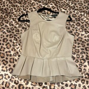 Bebe leather top in nude/natural coloring size Small